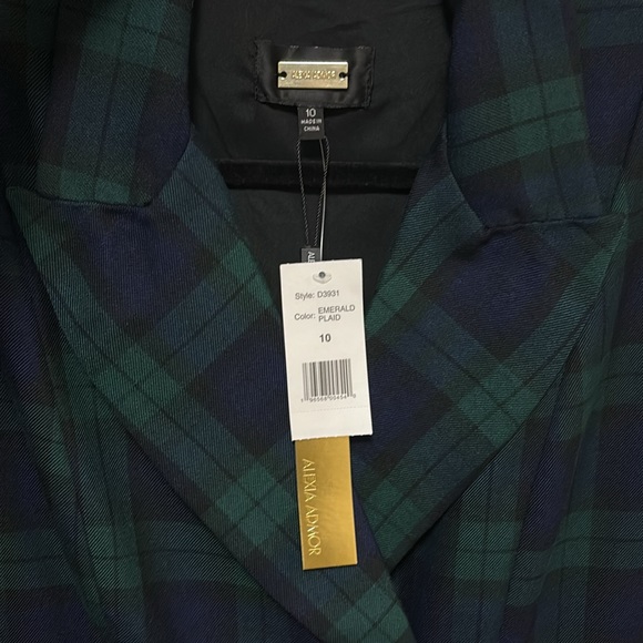 NWT Alexia Admor Jacki Plaid 3/4 Sleeve Blazer Dress 10 M - Picture 7 of 8